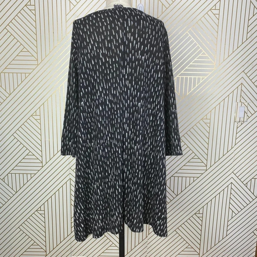 Clara Sun Woo Black Brushstroke Printed Knit Tunic Dress Size US Medium - Picture 7 of 8